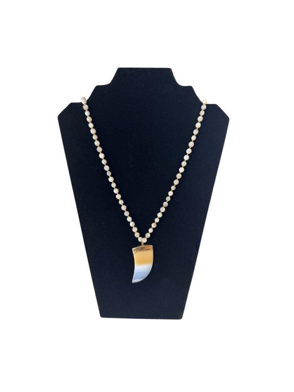 Women's Unbranded Tooth Necklace One Size Beige Gold